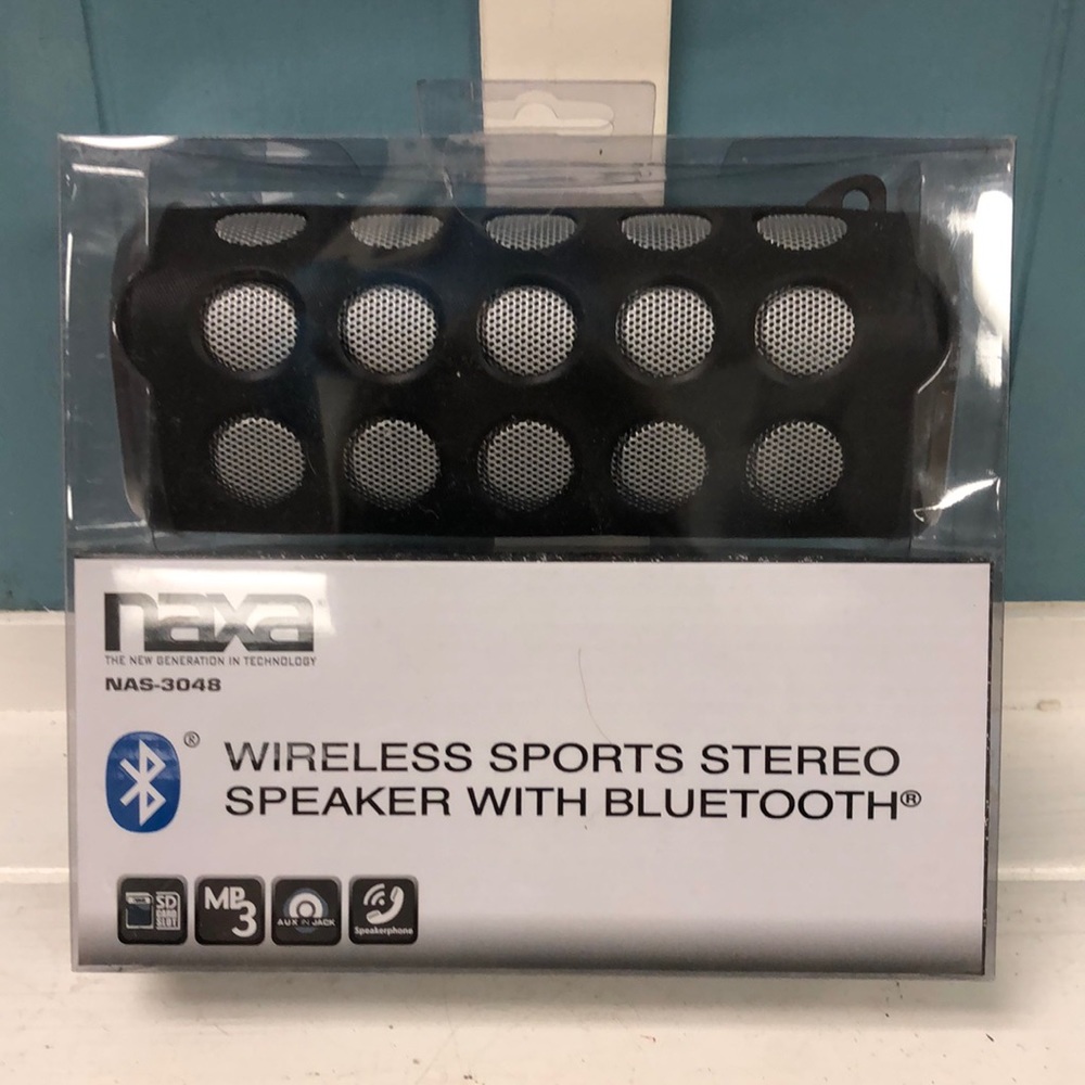 Naxa wireless sports stereo speaker with bluetooth (NAS-3048) - new in‎ box